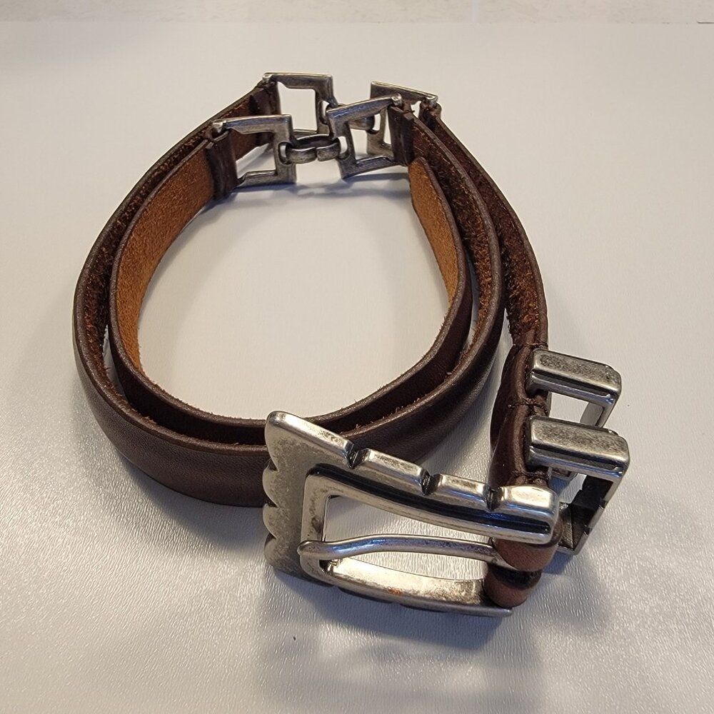 Vintage Ritz Belt Women Size M Leather Buckle Skinny Accessory Collection